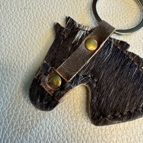 Western Keychain Horse Charm NEW FAST SHIP Leather Cowhide - Picture 4 of 5